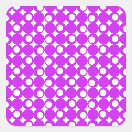 Lila Mod Ball Design bei Emporio Moffa Quadratischer Aufkleber (Vorderseite)