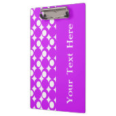 Lila Mod-Ball-Design mit benutzerdefiniertem Text Klemmbrett (Links)