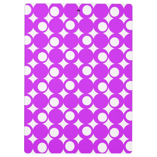 Lila Mod-Ball-Design mit benutzerdefiniertem Text Klemmbrett (Rückseite)