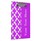 Lila Mod-Ball-Design mit benutzerdefiniertem Text Klemmbrett (Rechts)