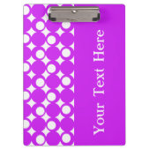 Lila Mod-Ball-Design mit benutzerdefiniertem Text Klemmbrett (Vorderseite)
