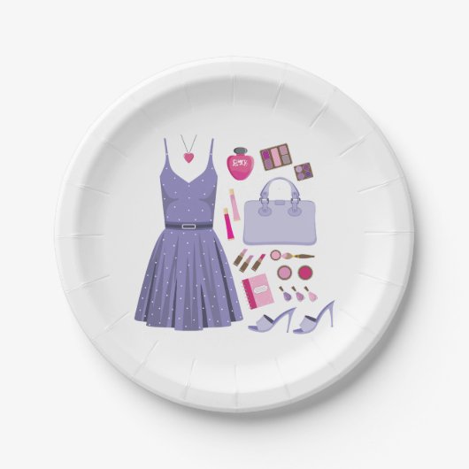 Lila Mode-Set Pappteller (Vorderseite)