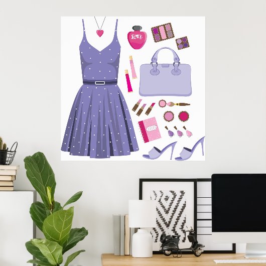 Lila Mode-Set Poster (Heimbüro)