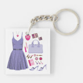 Lila Mode-Set Schlüsselanhänger (Rückseite)