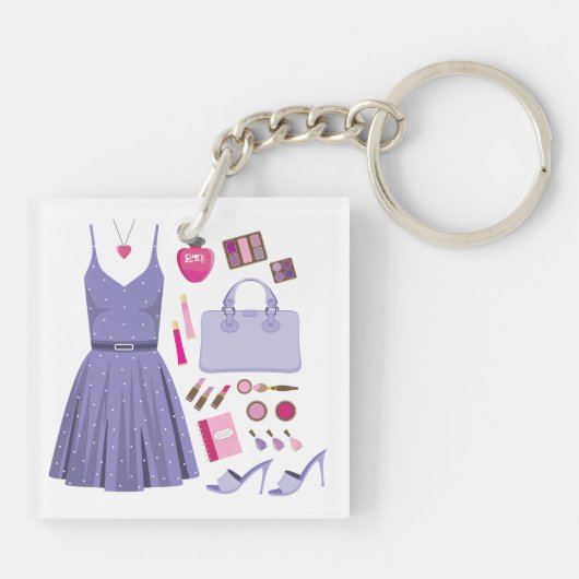 Lila Mode-Set Schlüsselanhänger (Rückseite)