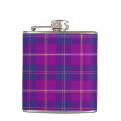 Lila Mode Tartan Kariertes Muster Flachmann (Vorderseite)