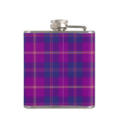 Lila Mode Tartan Kariertes Muster Flachmann (Rückseite)