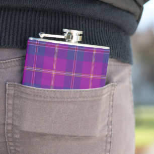 Lila Mode-Tartan-Karomuster Flachmann
