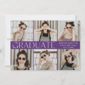 Lila Modern Classic 12 Foto Abschluss Ankündigung (Vorderseite)