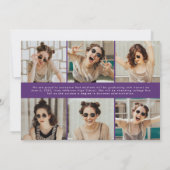 Lila Modern Classic 12 Foto Abschluss Ankündigung (Rückseite)