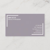 Lila Modern Einfach Minimalistisch Beruflich Schli Visitenkarte (Rückseite)