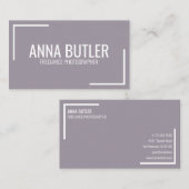 Lila Modern Einfach Minimalistisch Beruflich Schli Visitenkarte (Vorne/Hinten)