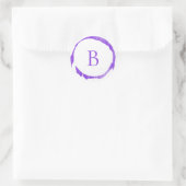 Lila-Modern-Foil-Glitzer-Sparkon-Monogramm Runder Aufkleber (Tasche)