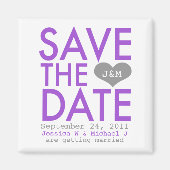 Lila Modern Save the Date Magnet (Vorne)