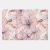 Lila, moderne Abstrakte Lilien Geschenkpapier Set (Vorderseite)