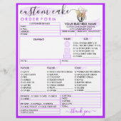 Lila, moderne Bäckereibestellform Flyer (Vorne)