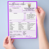 Lila, moderne Bäckereibestellform Flyer (Hand)