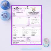 Lila, moderne Bäckereibestellform Flyer (Einzeln)