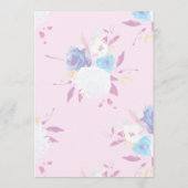 Lila moderne Blumenwasser-Babydusche Einladung (Rückseite)