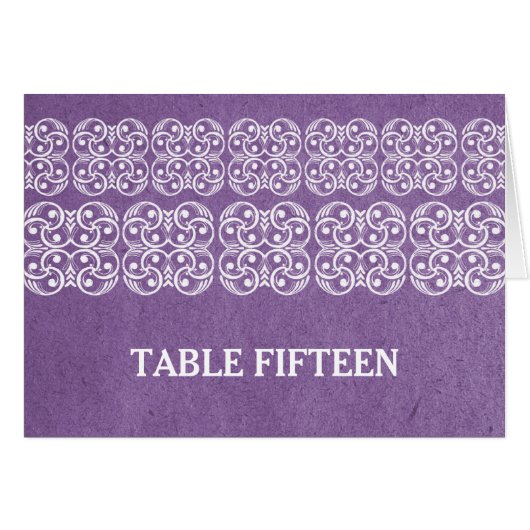 Lila Moderne Bohemische Tischnummer (Vorderseite (Horizontal))