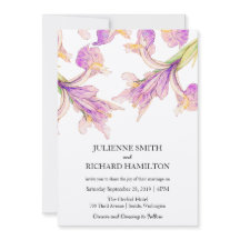 Lila moderne botanische Hochzeitseinladungen