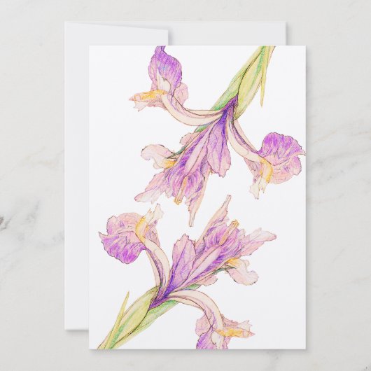 Lila moderne botanische Hochzeitseinladungen Einladung (Rückseite)