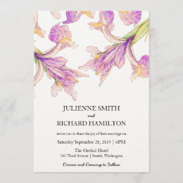 Lila moderne botanische Hochzeitseinladungen Einladung