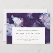 Lila, moderne Brush-Stroke-Engagement-Party Einladung (Vorderseite)