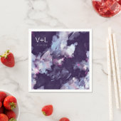 Lila moderne Brush-Stroke-Hochzeit Serviette (Beispiel)