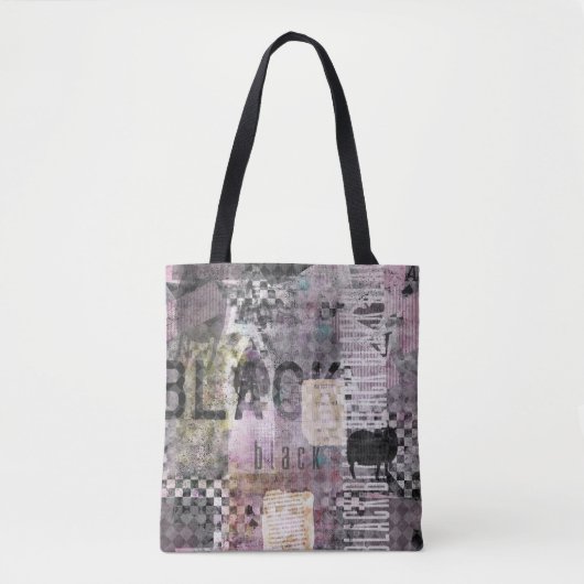 lila, moderne Collage-Kunst Tasche (Vorderseite)