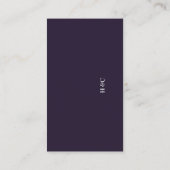 Lila moderne, einfache und Schlichte Platzkarte (Rückseite)