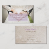 lila, moderne Fotografie Visitenkarte (Vorne/Hinten)