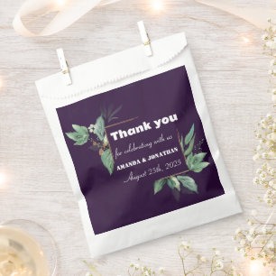 Lila, moderne Grünanlage Custom Wedding Gefallen T Geschenktütchen