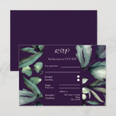 Lila, moderne Grünanlage RSVP Karte (Vorne/Hinten)
