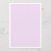 Lila moderne Hochzeit. Einfacher Lavendel-Minimali Menükarte (Rückseite)