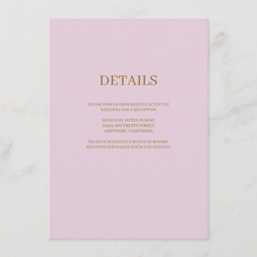 Lila moderne Hochzeitskarte Begleitkarte (Vorderseite)