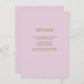 Lila moderne Hochzeitskarte Begleitkarte (Vorne/Hinten)