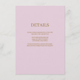 Lila moderne Hochzeitskarte Begleitkarte