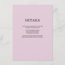 Lila moderne Hochzeitskarte Begleitkarte