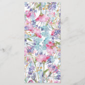 lila moderne Hochzeitsmenüs Menükarte (Rückseite)