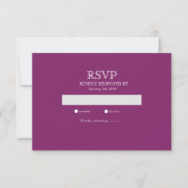 Lila moderne Minimalistische Hochzeitskarte RSVP Karte