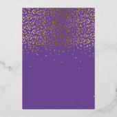 Lila moderne NAMES Einfache Hochzeit Folieneinladung (Rückseite)