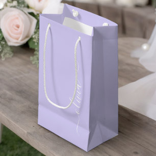 Lila moderne Schriftzug-Monogramm-Name Kleine Geschenktüte