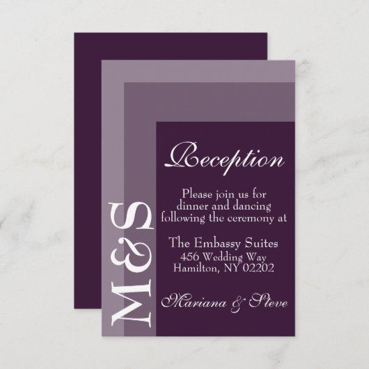 Lila moderne Script-Hochzeitkarte Dankeskarte (Vorne/Hinten)