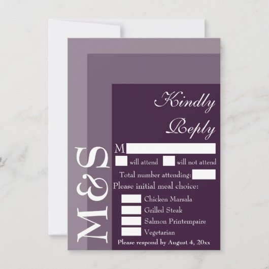 Lila moderne Script-Wedding-RSVP-Karte Dankeskarte (Vorderseite)