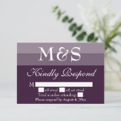 Lila, moderne Script-Wedding-RSVP-Karte Dankeskarte (Stehend Vorderseite)
