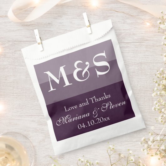 Lila moderne Skripthochzeit Geschenktütchen (Ausgeschnitten)