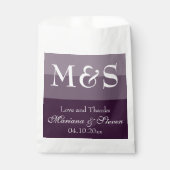 Lila moderne Skripthochzeit Geschenktütchen (Vorderseite)