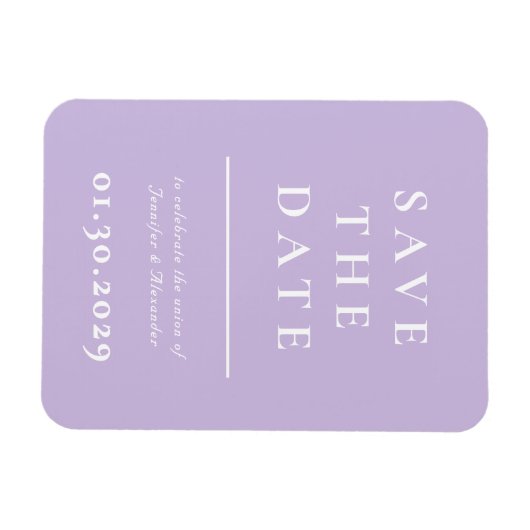 Lila Moderne speichern das Datumsfenster Magnet (Horizontal)