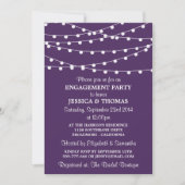 Lila, moderne Streichellichtauftrittspartei Einladung (Vorderseite)